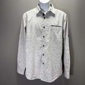 Modern Culture Men's Large Geometric Print Long Sleeve Button Down Shirt